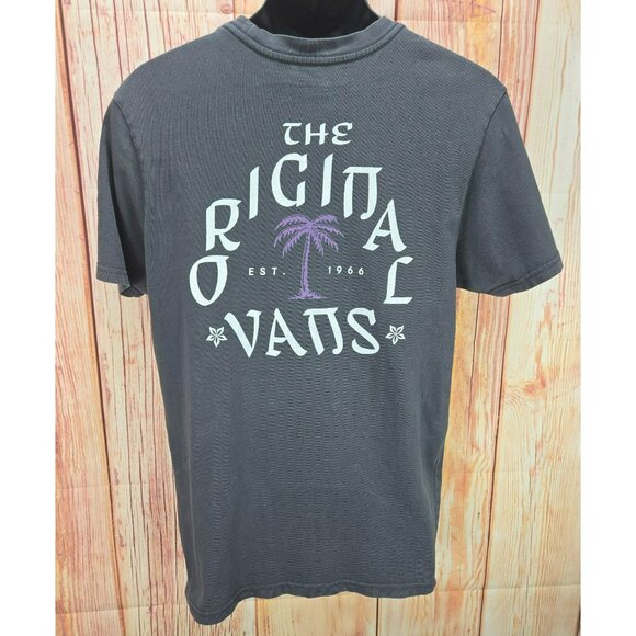 Vans Mens Charcoal Gray Graphic Medium T-Shirt With "The Original Vans" - Picture 2 of 7